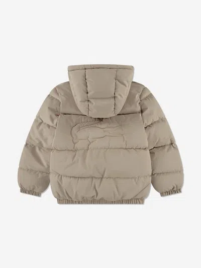 Lacoste Kids Logo Puffer Jacket In Nude