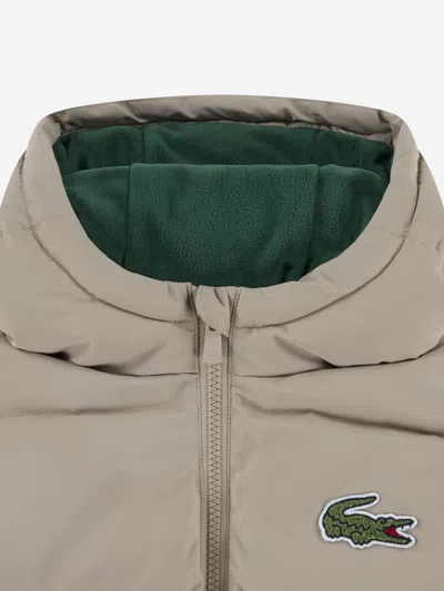 Lacoste Kids Logo Puffer Jacket In Nude