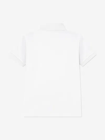 Lacoste Boys Petit Pique Icon Polo Shirt In White