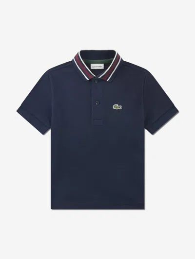 Lacoste Boys Petit Pique Polo Shirt In Blue