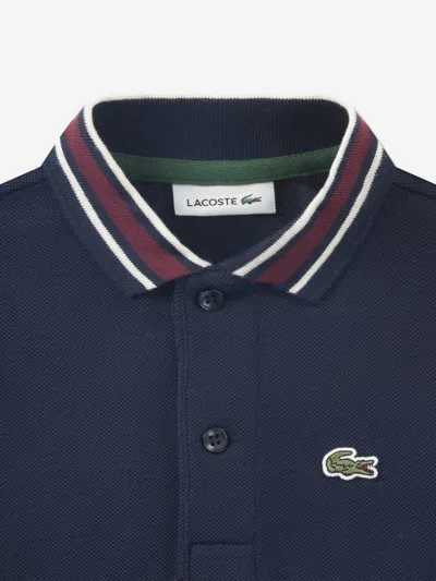 Lacoste Boys Petit Pique Polo Shirt In Blue