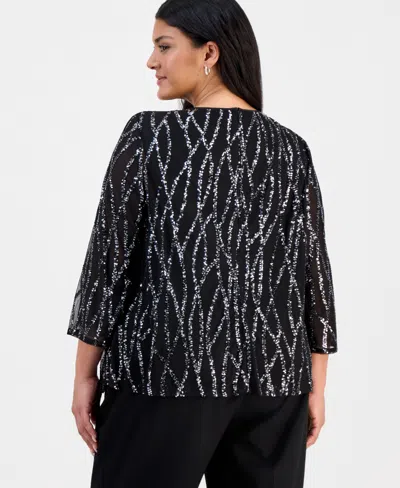 Alex Evenings Plus Size Sequin Jacket And Tank Set In Multi