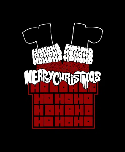 La Pop Art Women's Chimney Santa Premium Word Art Flowy Tank Top In Black