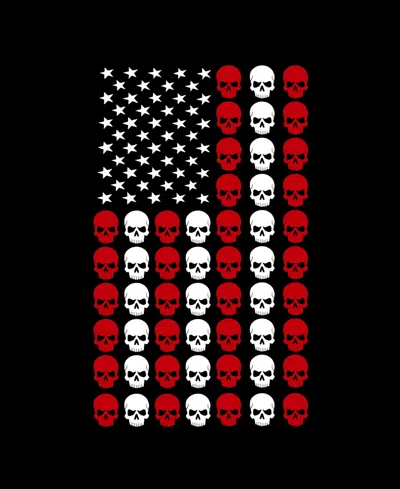 La Pop Art Women's Skull Flag Premium Word Art Flowy Tank Top In Black