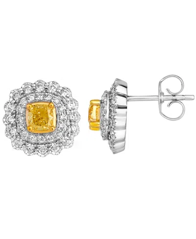 Le Vian Diamond (1.110 Ct. T.w.) Earrings In Two-tone 14k Gold In Metallic