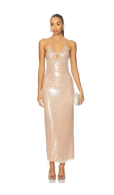 Ceren Ocak Sequin Cut-out Dress In Gold
