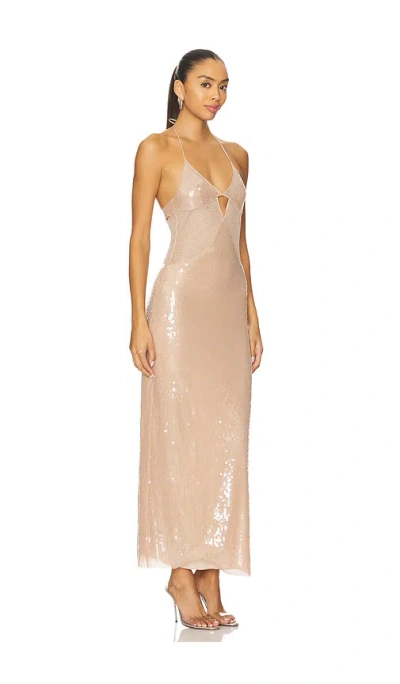Ceren Ocak Sequin Cut-out Dress In Gold