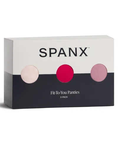 Spanx Women's Fit-to-you Low-rise Bikini, Pack Of 3 In Red