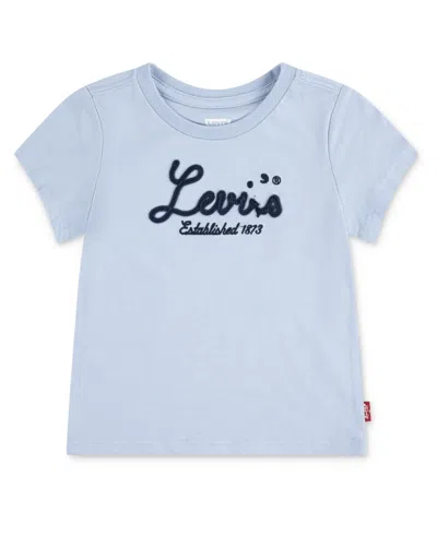 Levi's Girls Toddler 2t-4t Short-sleeve Script Logo Detail T-shirt In Blue