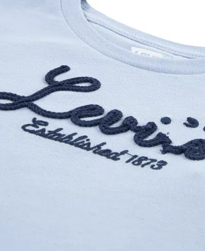 Levi's Girls Toddler 2t-4t Short-sleeve Script Logo Detail T-shirt In Blue