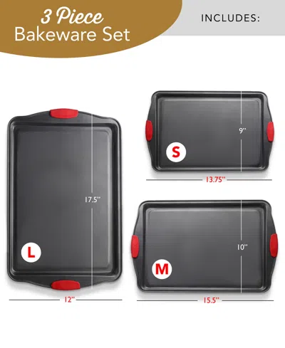 Nestl Premium 3-pc. Baking Sheet Set In Black
