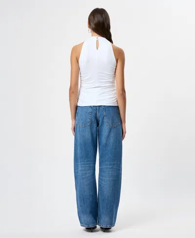 French Connection Gibson Ruched Cowl Neck Top In White