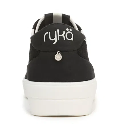 Ryka Women's Viv Next Knit Court Inspired Lace Up Sneakers In Black