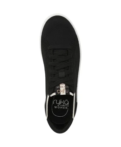 Ryka Women's Viv Next Knit Court Inspired Lace Up Sneakers In Black