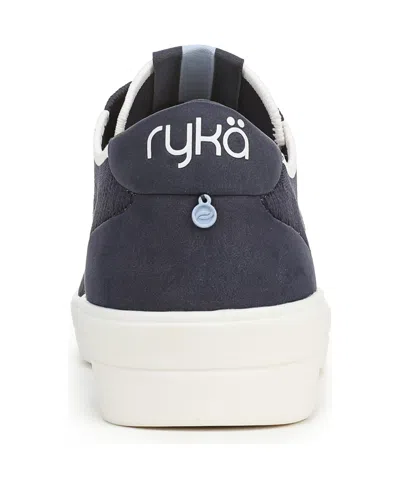 Ryka Women's Viv Next Knit Court Inspired Lace Up Sneakers In Blue