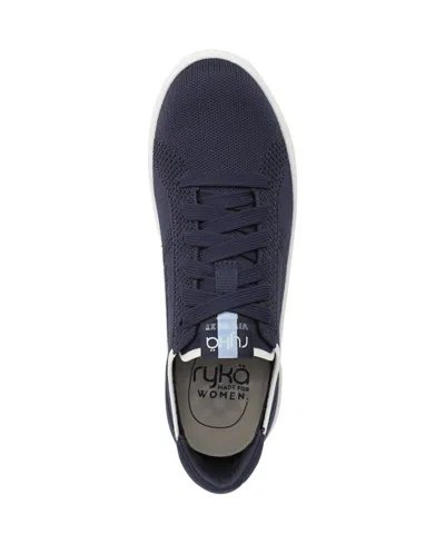 Ryka Women's Viv Next Knit Court Inspired Lace Up Sneakers In Blue
