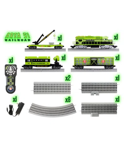 Lionel Area 51 Ufo Recovery Bluetooth Lionchief Electric O Gauge Freight Train Set In Green