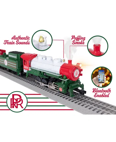 Lionel Peppermint Railroad Christmas Freight Lionchief Electric O Gauge Bluetooth 5.0 Train Set In White