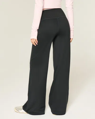 Gilly Hicks Active Recharge Foldover Wide-leg Pants In Black