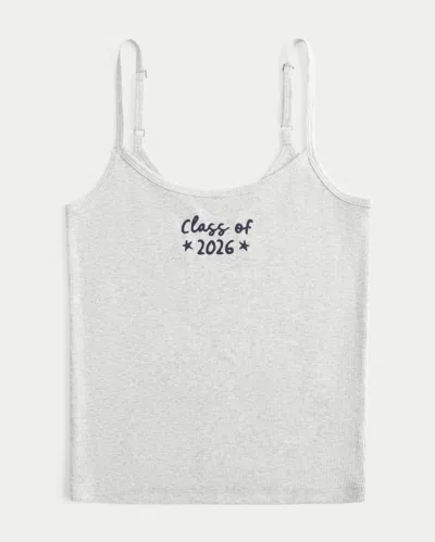 Hollister Class Of 2026 Graphic Rib Cami In Gray