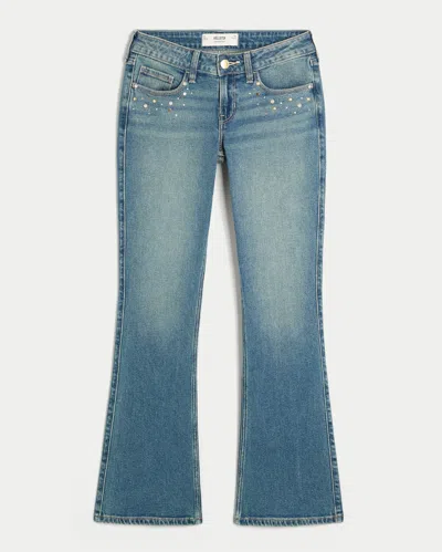 Hollister Low-rise Medium Wash Studded Bootcut Jeans