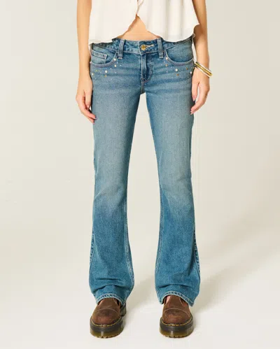 Hollister Low-rise Medium Wash Studded Bootcut Jeans