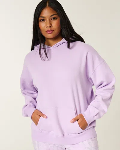 Hollister Oversized Camo-lined Hood Hoodie In Purple