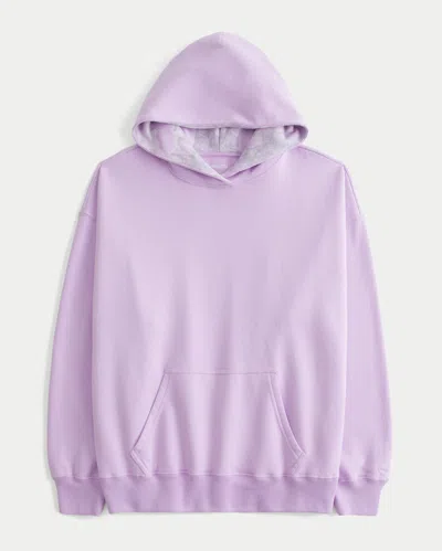 Hollister Oversized Camo-lined Hood Hoodie In Purple
