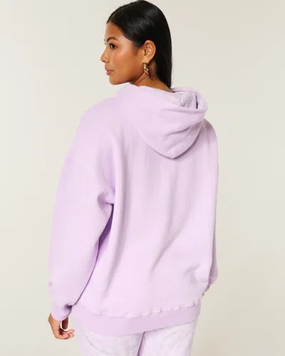 Hollister Oversized Camo-lined Hood Hoodie In Purple