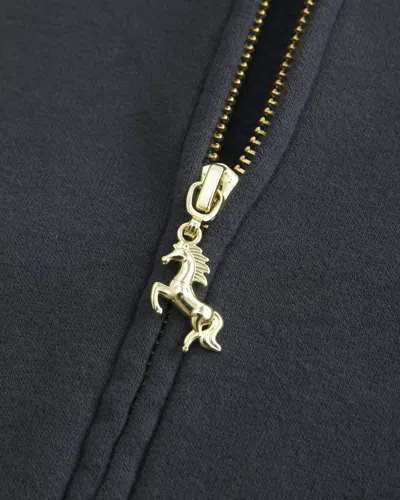 Hollister Oversized Zip-up Lucky In Love Graphic Hoodie In Black