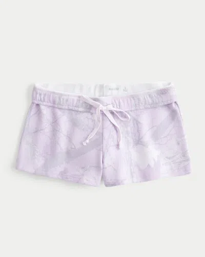 Hollister Camo Fleece Mini Shorts In Purple