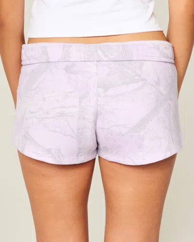 Hollister Camo Fleece Mini Shorts In Purple