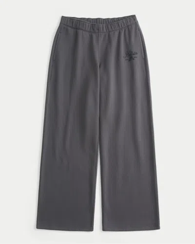 Hollister Sparkle Logo Graphic Wide-leg Sweatpants In Gray