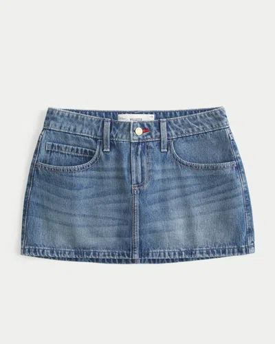 Hollister Low-rise Red Stitch Denim Mini Skort