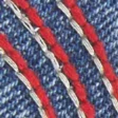 Hollister Low-rise Red Stitch Denim Mini Skort