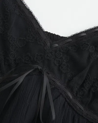 Hollister Easy Flyaway Babydoll Tank In Black