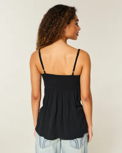 Hollister Easy Flyaway Babydoll Tank In Black