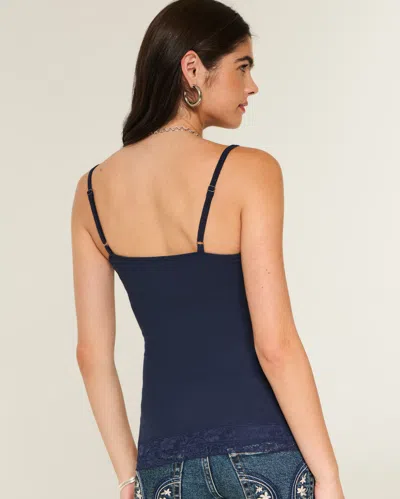 Hollister Lace Trim Layering Cami In Blue