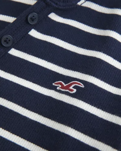 Hollister Long-sleeve Hooded Henley In Multi