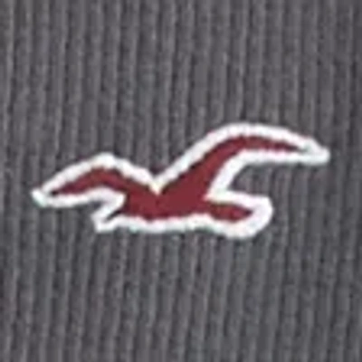 Hollister Long-sleeve Hooded Henley In Gray