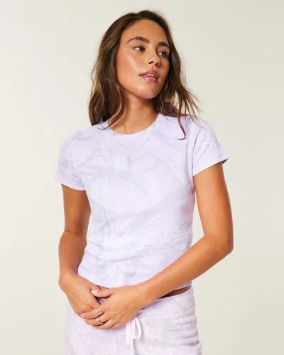 Hollister Camo Crew Baby Tee In White