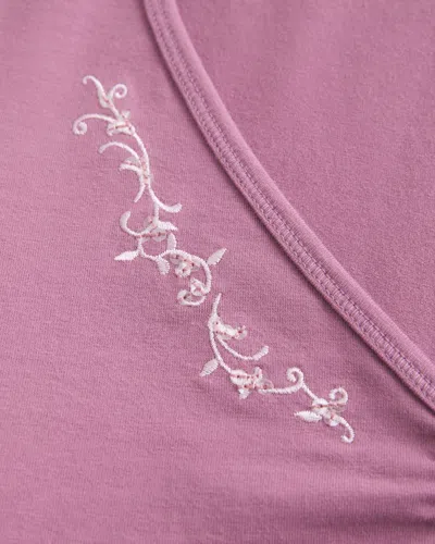 Hollister Long-sleeve Pinch Bust Babydoll Top In Purple