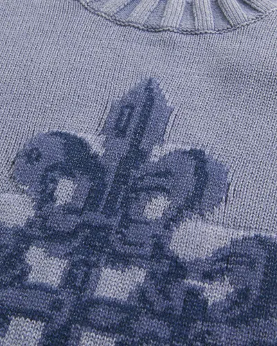 Hollister Holliser Knit Front Graphic Sweater In Blue