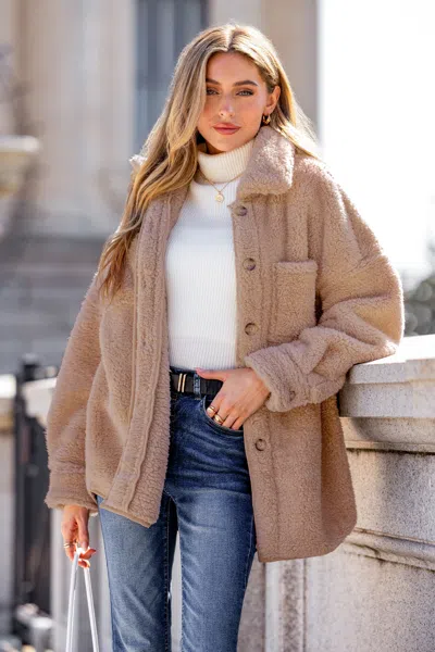Cupshe Snowed In Taupe Coat In Brown