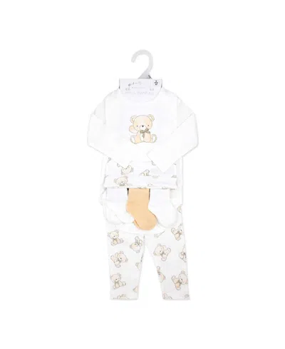 Rock-a-bye Baby Boutique Baby Boys' Or Girls' Soft Bears Layette, 10-piece Set In White