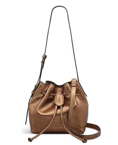 Radley London York Mews Metallic Mini Drawstring Shoulder Bag In Brown