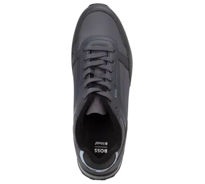 Hugo Boss Men's Parkour Run Round Toe Sneakers In Gray