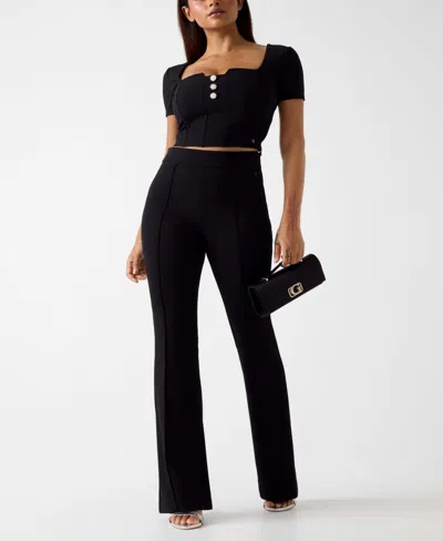 Guess Women's New Flared Evelina High-waist Pants In Black
