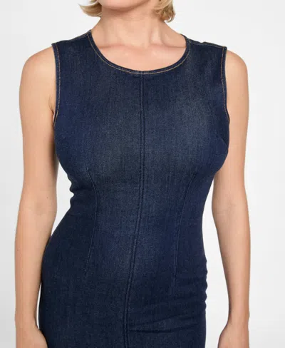 Guess Women's Sleeveless Dahlia Denim Midi Dress In Blue