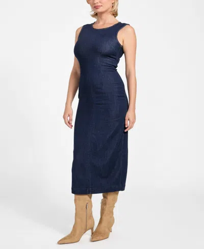 Guess Women's Sleeveless Dahlia Denim Midi Dress In Blue